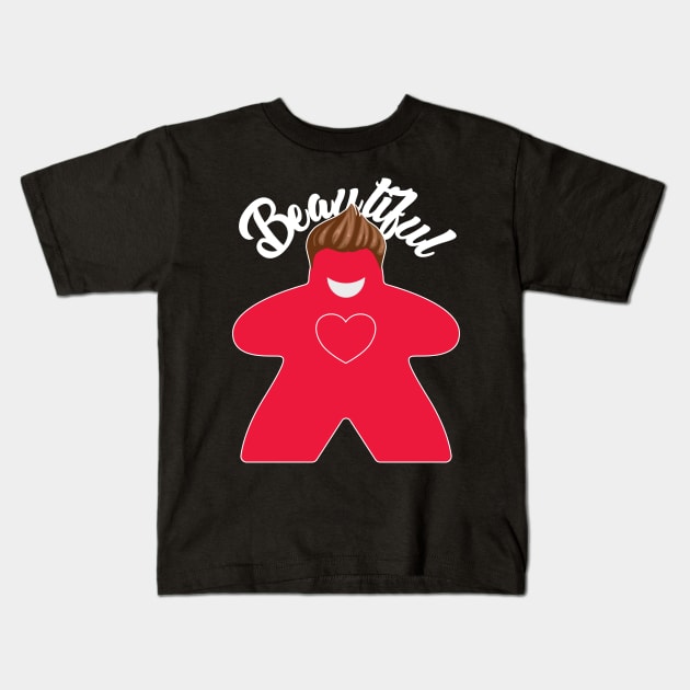 Beautiful Meeple Red Kids T-Shirt by Kev Brett Designs